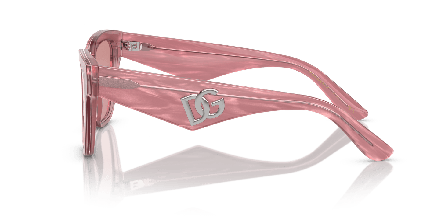 Dolce & Gabbana DG4437 Fleur Pink-Pink Dark Mirror Red Sunglasses