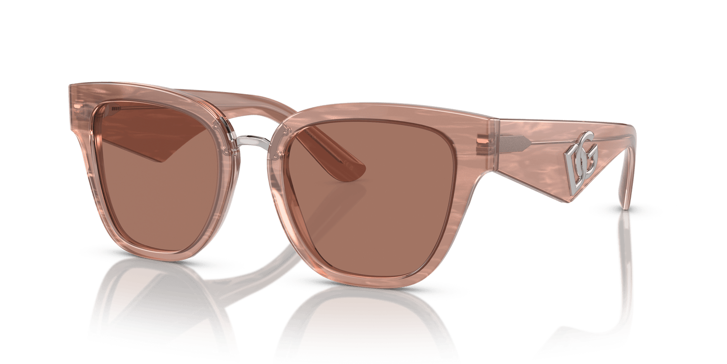 משקפי שמש דולצ'ה וגבאנה פלר קרמל-חום כהה | Dolce&Gabbana DG4437 Fleur Caramel-Dark Brown