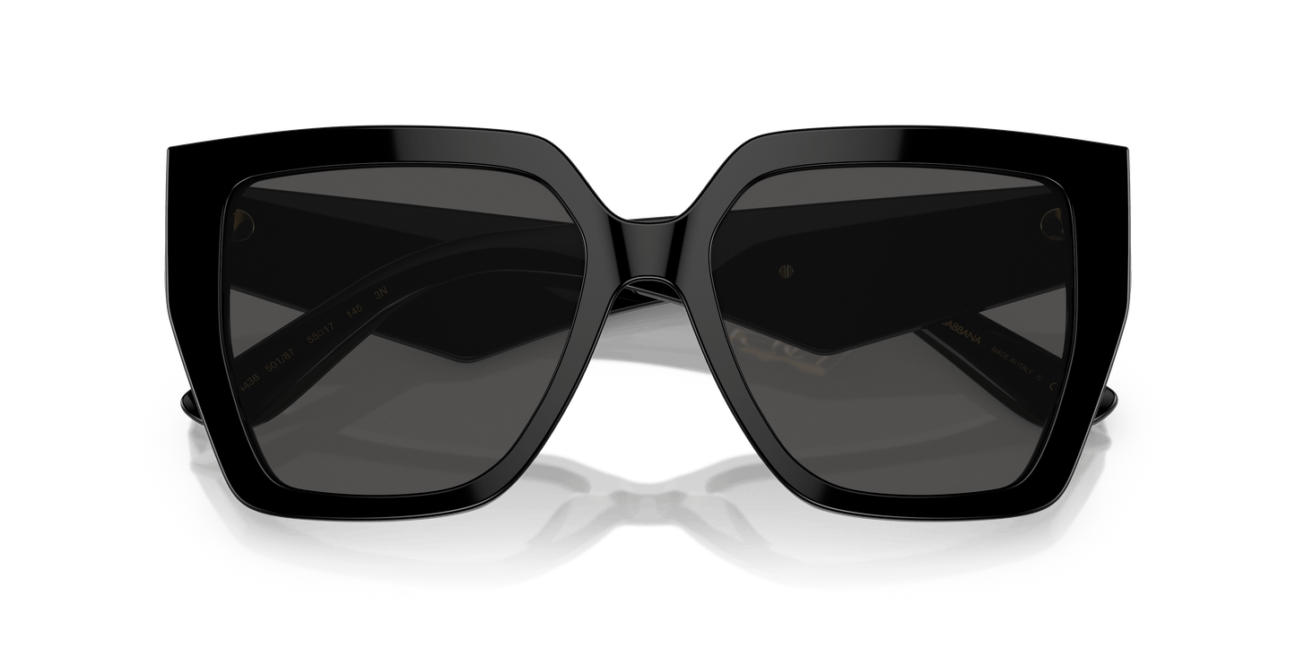 משקפי שמש דולצ'ה וגבאנה שחור-אפור כהה | Dolce&Gabbana DG4438 Black-Dark Grey