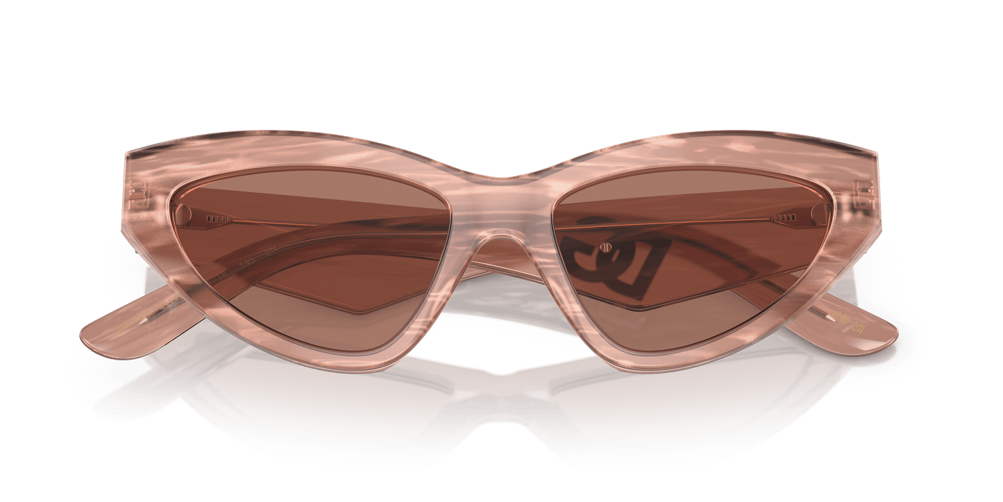 Dolce & Gabbana DG4439 Fleur Caramel-Dark Brown Sunglasses