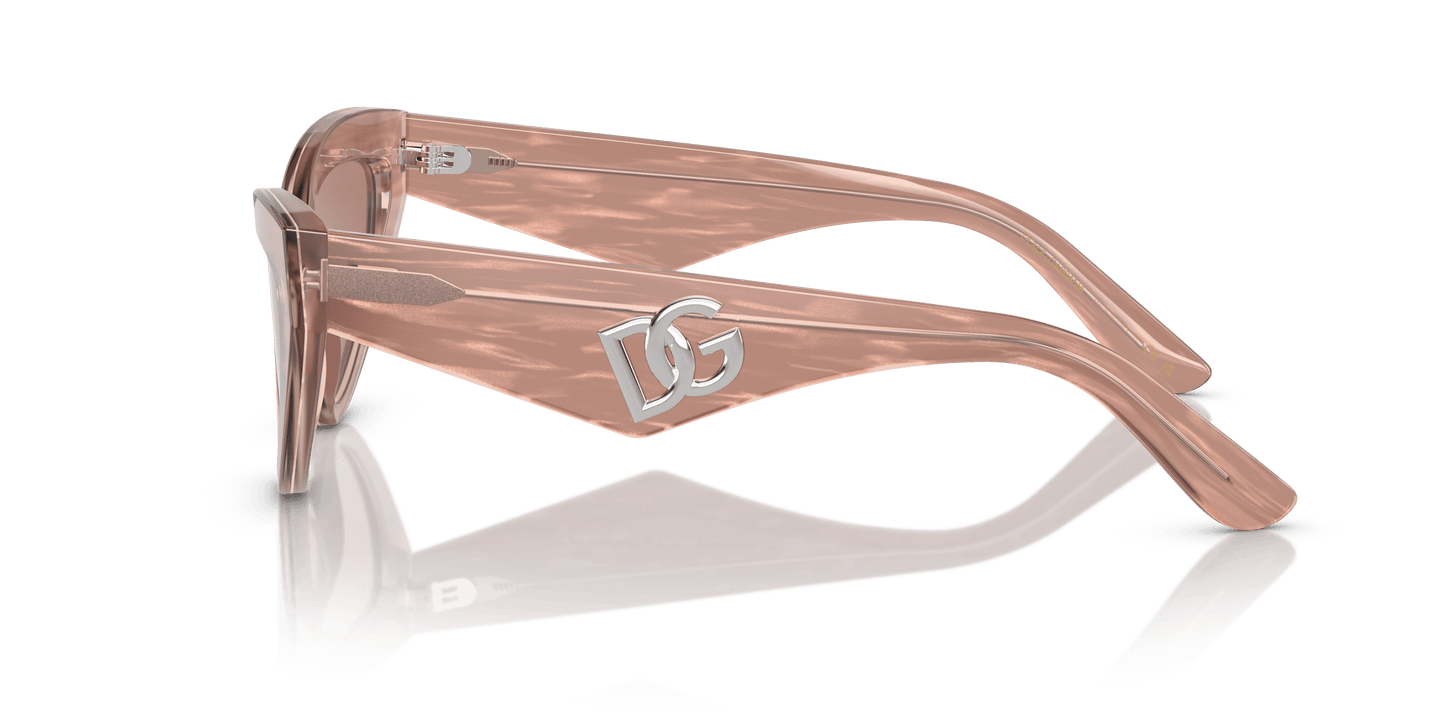 Dolce & Gabbana DG4439 Fleur Caramel-Dark Brown Sunglasses