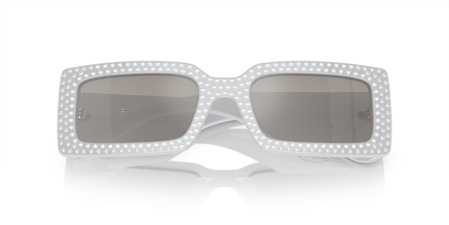 Dolce & Gabbana DG4447B Light Grey-Light Grey Mirror Silver Sunglasses