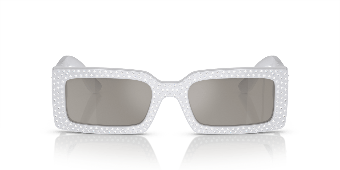 Dolce & Gabbana DG4447B Light Grey-Light Grey Mirror Silver Sunglasses