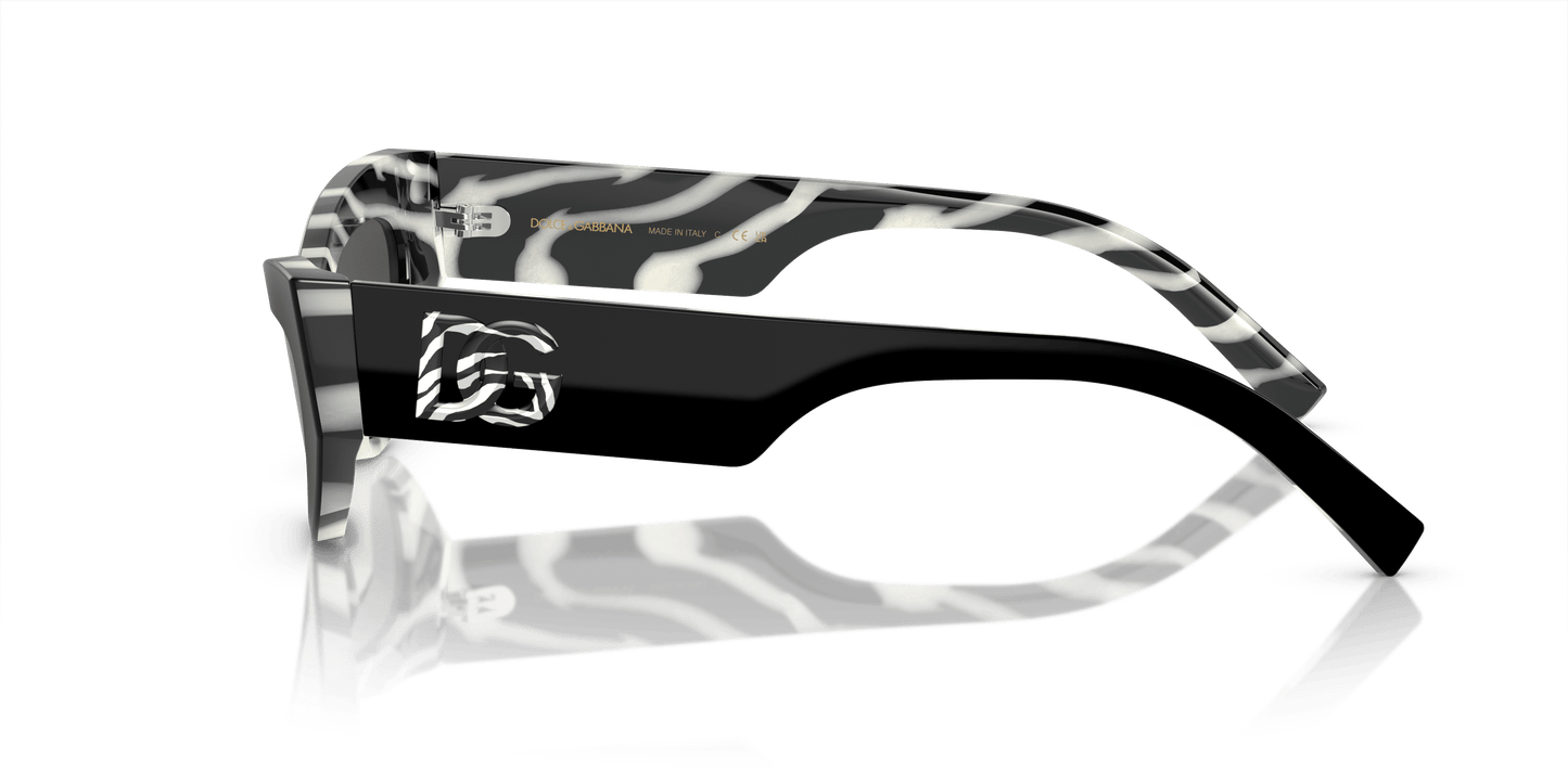 Dolce & Gabbana DG4450 Black On Zebra-Dark Grey Sunglasses