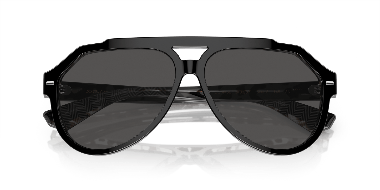 Dolce & Gabbana Sunglasses Black on Grey Havana-Dark Grey | Dolce&Gabbana DG4452 Black On Grey Havana-Dark Grey