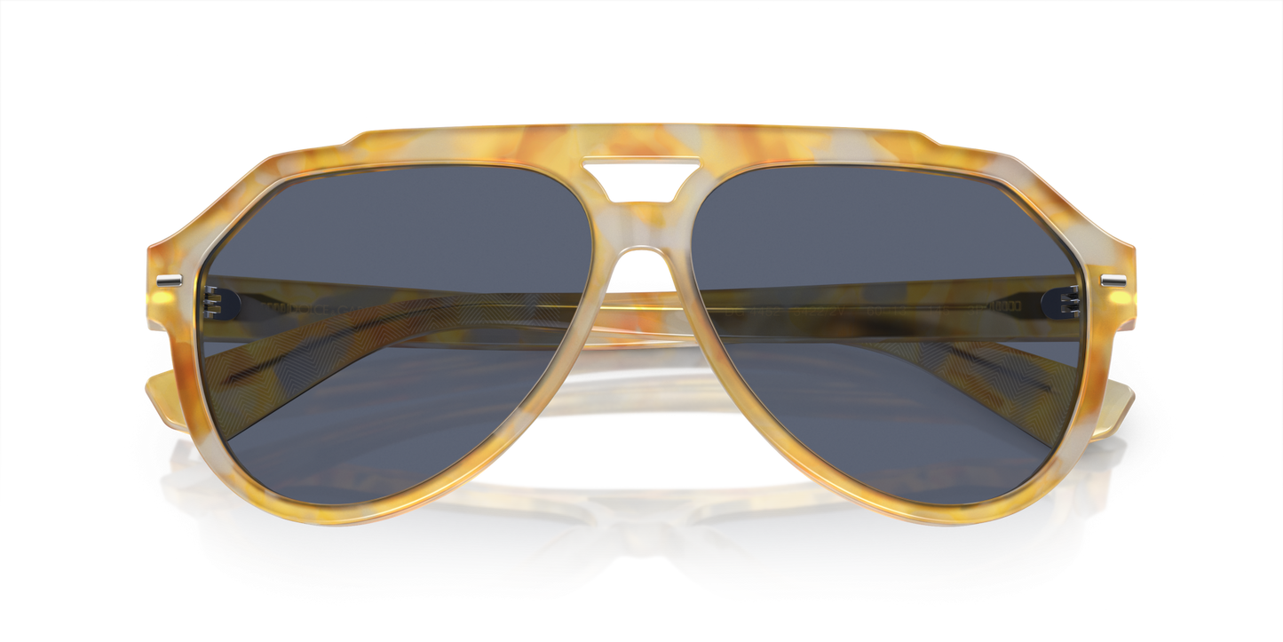 משקפי שמש דולצ'ה וגבאנה צהוב צב-כחול | Dolce&Gabbana DG4452 Yellow Tortoise-Blue