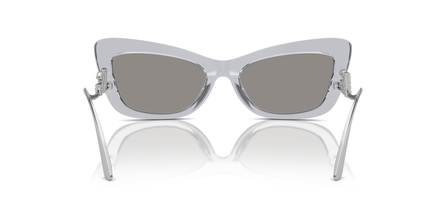 Dolce & Gabbana DG4467B Transparent Grey-Light Grey Mirror Silver Sunglasses