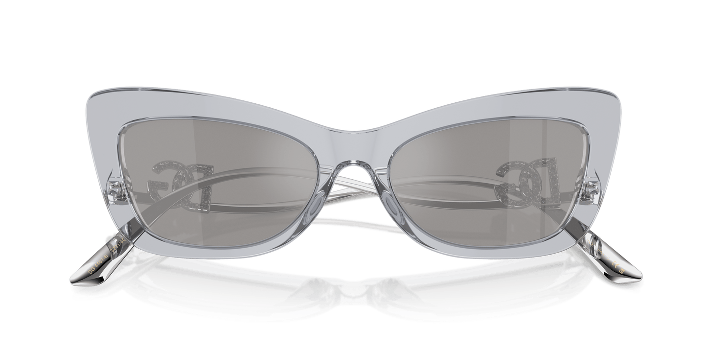 Dolce & Gabbana DG4467B Transparent Grey-Light Grey Mirror Silver Sunglasses