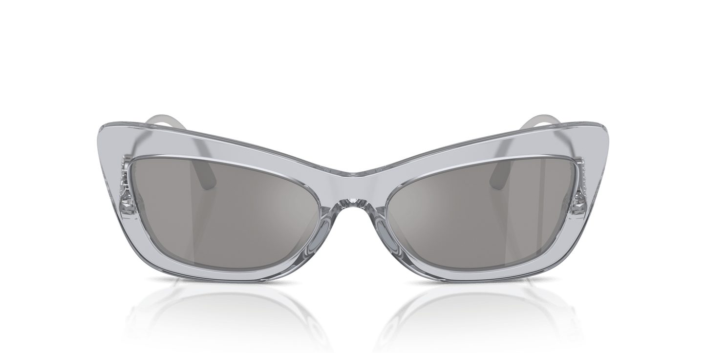 Dolce & Gabbana DG4467B Transparent Grey-Light Grey Mirror Silver Sunglasses