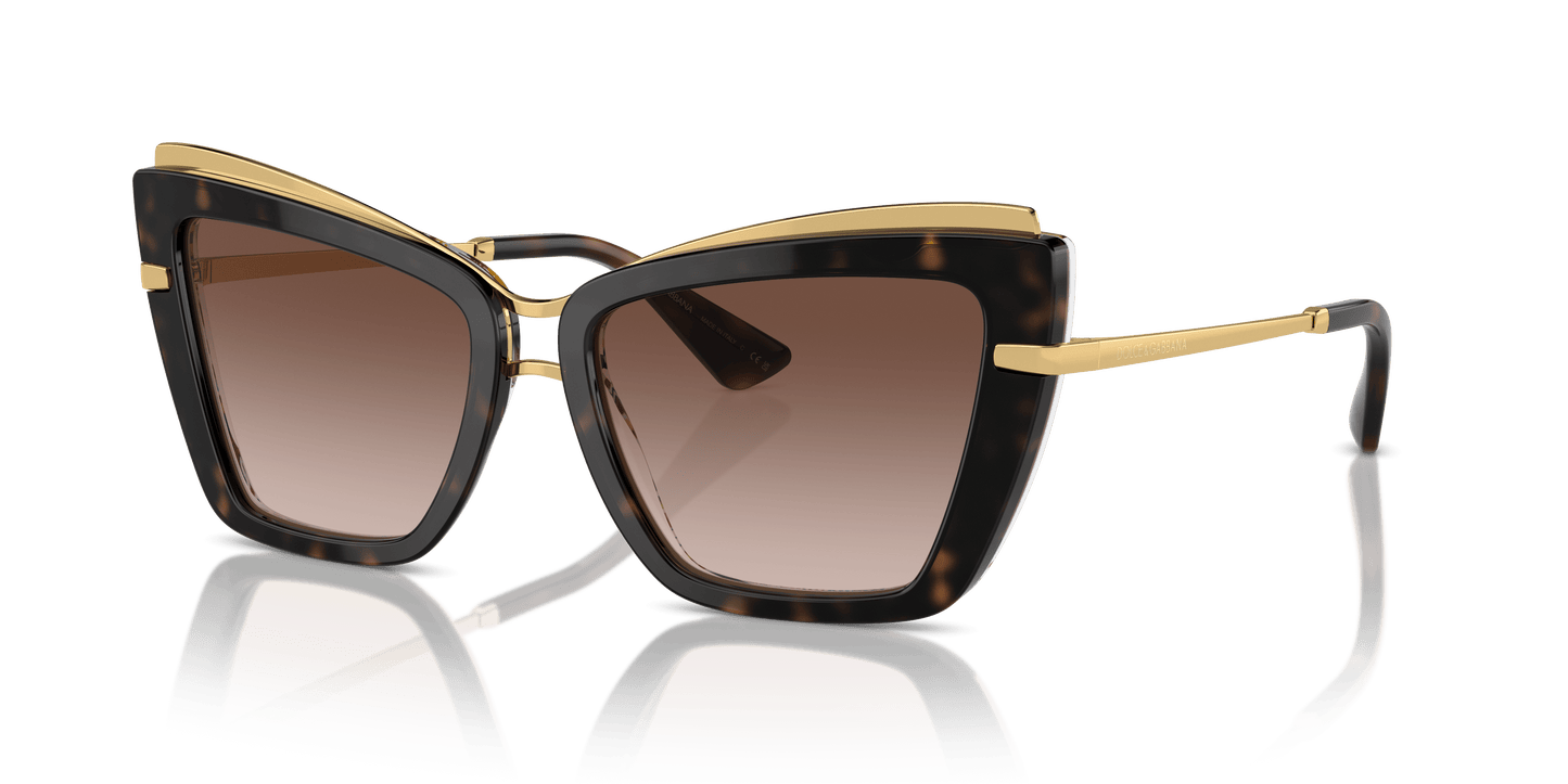 Dolce & Gabbana Havana On White Barrow-Gradient Brown Sunglasses | Dolce&Gabbana DG4472 Havana On White Barrow-Gradient Brown