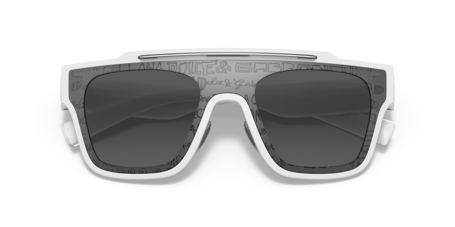 Dolce & Gabbana DG6125 White-Light Grey Mirror Grad Silver Sunglasses