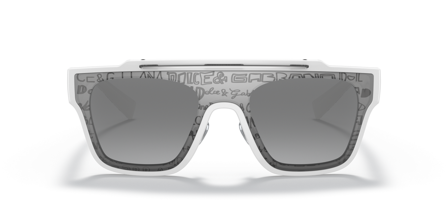 Dolce & Gabbana DG6125 White-Light Grey Mirror Grad Silver Sunglasses