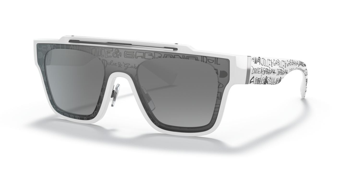 Dolce & Gabbana DG6125 White-Light Grey Mirror Grad Silver Sunglasses