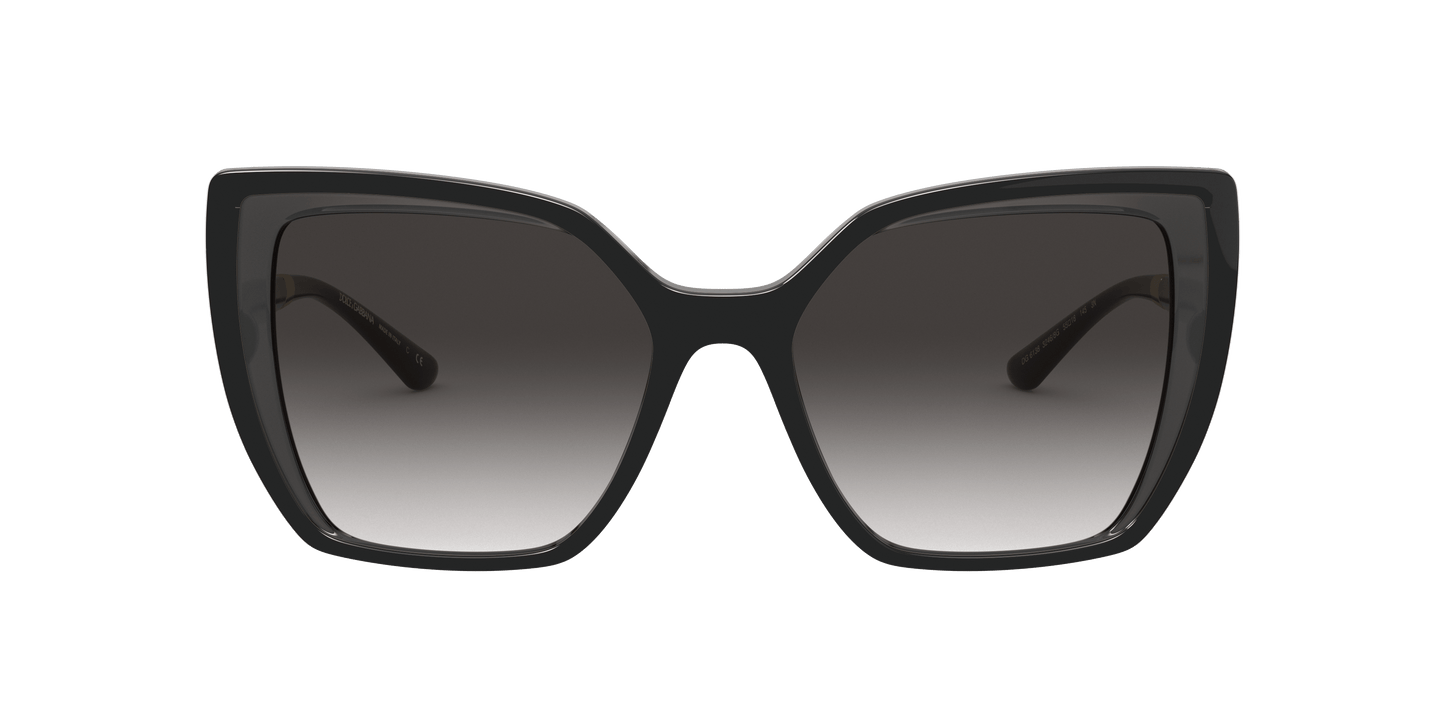 Dolce & Gabbana DG6138 Black On Transparent Grey-Light Grey Gradient Black Sunglasses