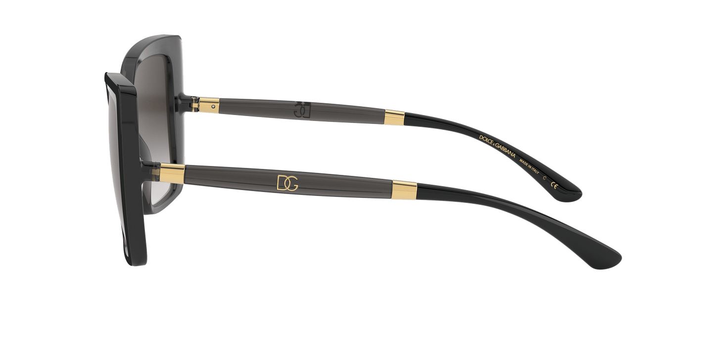 Dolce & Gabbana DG6138 Black On Transparent Grey-Light Grey Gradient Black Sunglasses