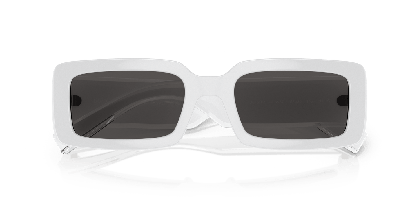 משקפי שמש דולצ'ה וגבאנה לבן-אפור כהה | Dolce&Gabbana DG6187 White-Dark Grey