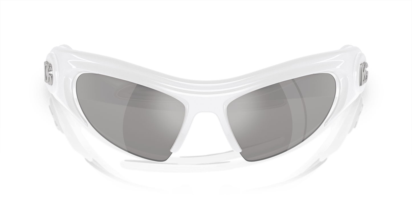 Dolce & Gabbana DG6192 White-Light Grey Mirror Silver Sunglasses