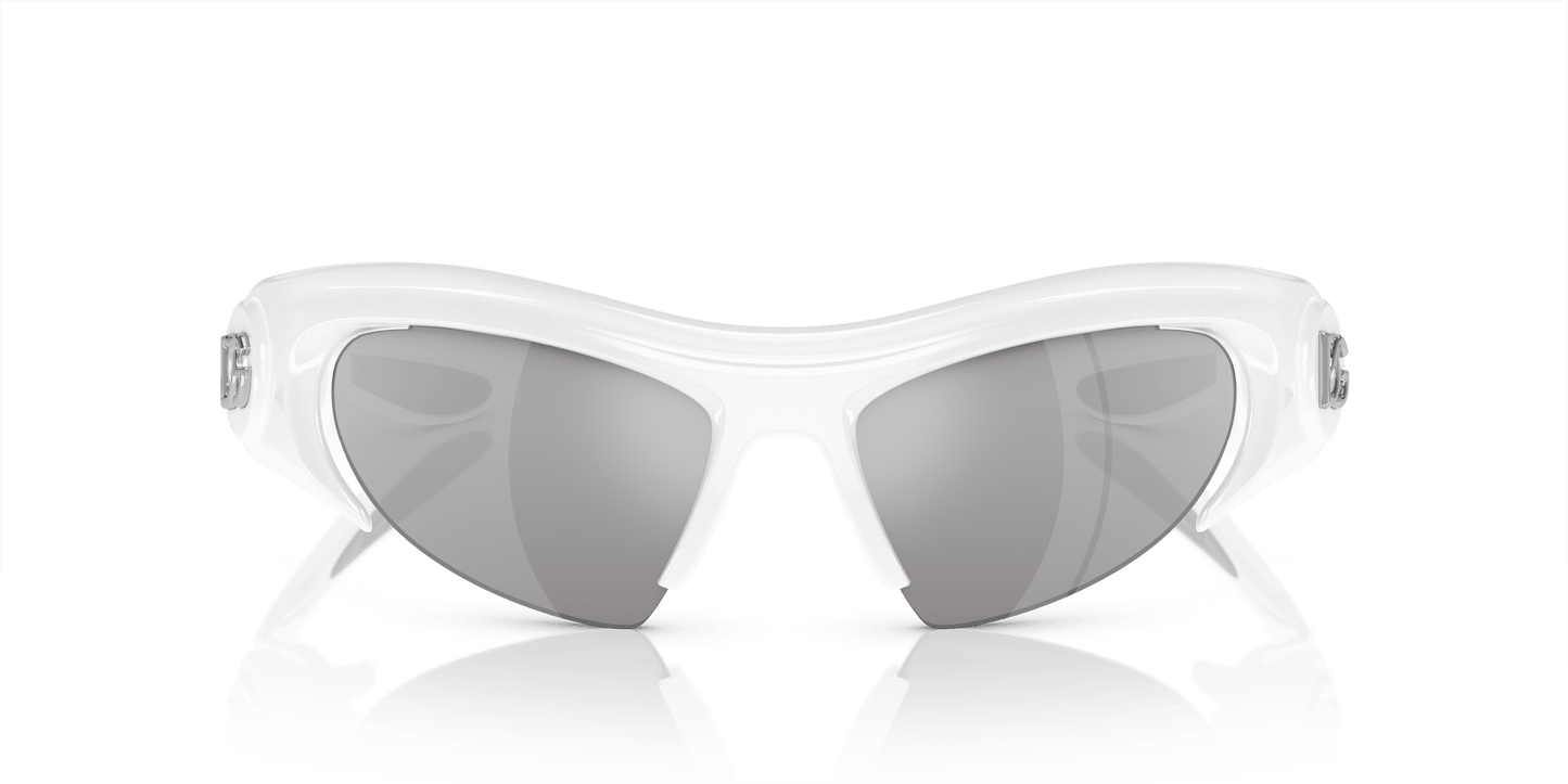 Dolce & Gabbana DG6192 White-Light Grey Mirror Silver Sunglasses