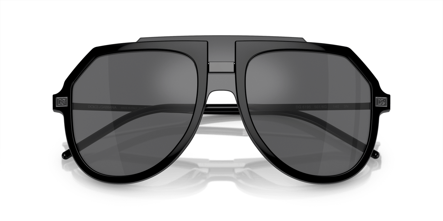Dolce & Gabbana DG6195 Black-Grey Mirror Black Sunglasses