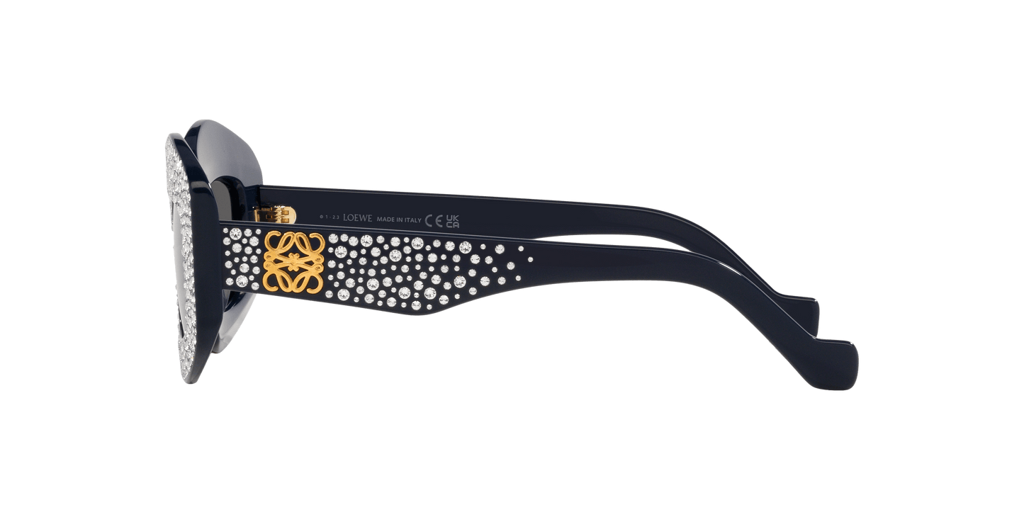 משקפי שמש לווה כחולים מבריקים-אפורים | LOEWE Anagram Lw4114Is Blue Shiny-Grey