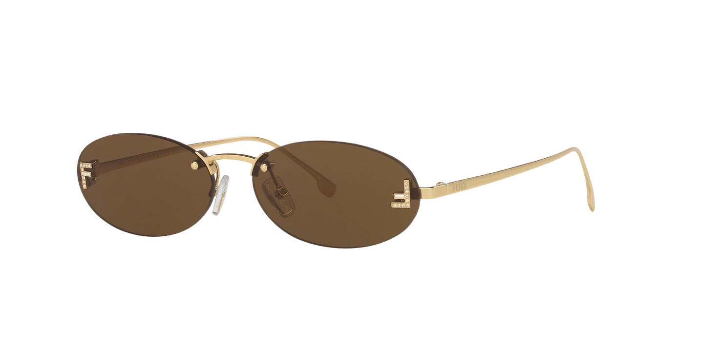 Fendi Gold-Green Sunglasses | FENDI FE4075US Gold-Green