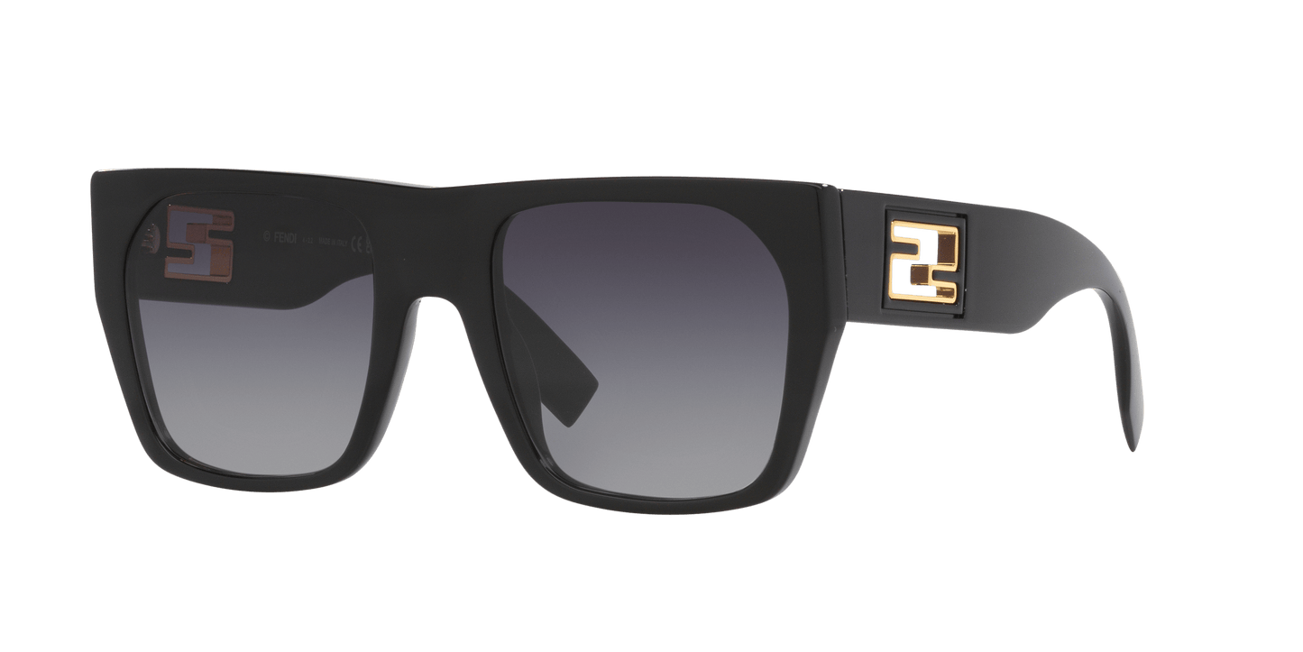 Fendi Baguette Fe40124I Black Shiny-Grey Sunglasses