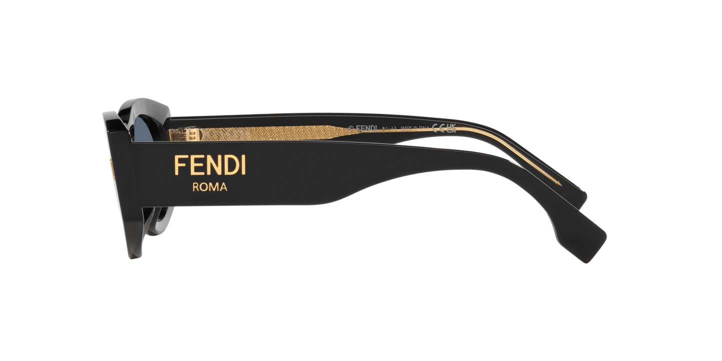 Fendi Roma Fe40125I Black Shiny-Blue Sunglasses
