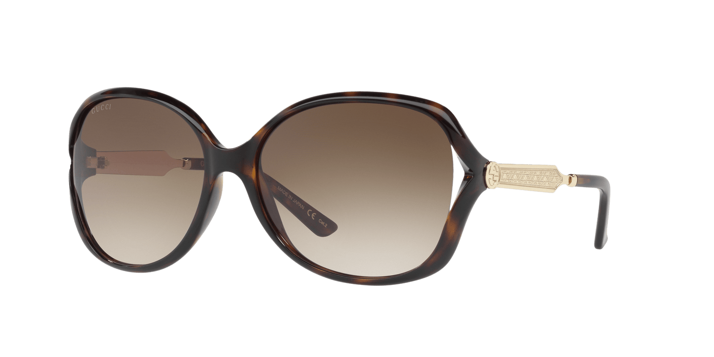 משקפי שמש של גוצ'י צב-חום | GUCCI GG0076S Tortoise-Brown