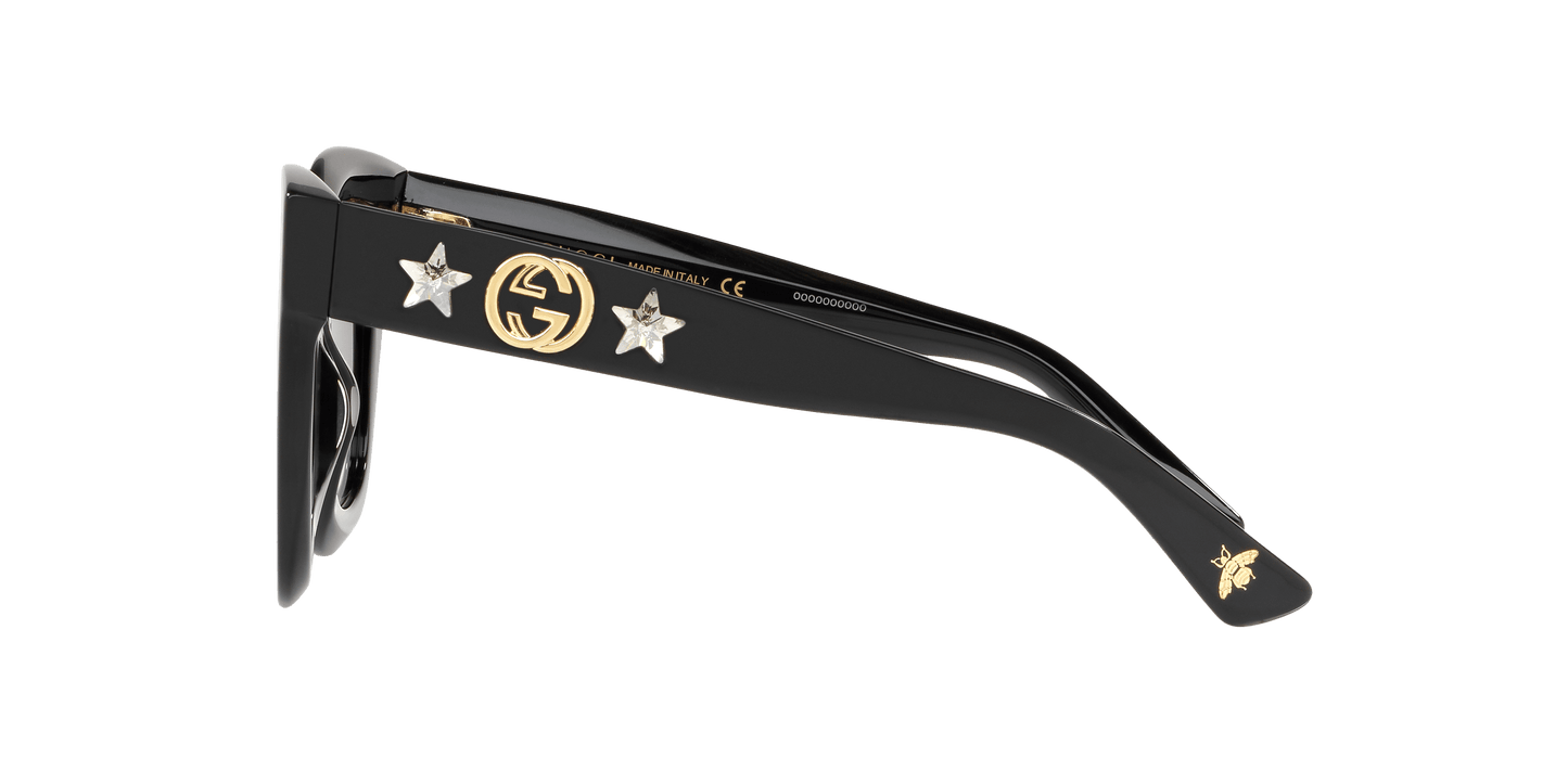 Gucci Sunglasses in Black Shiny-Grey Gradient | GUCCI GG0208S Black Shiny-Grey Gradient