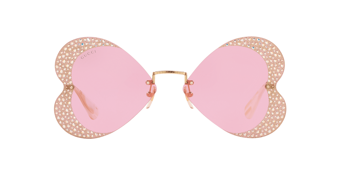 Gucci Rose Gold Sunglasses | GUCCI GG0897S-001 Gold-Pink