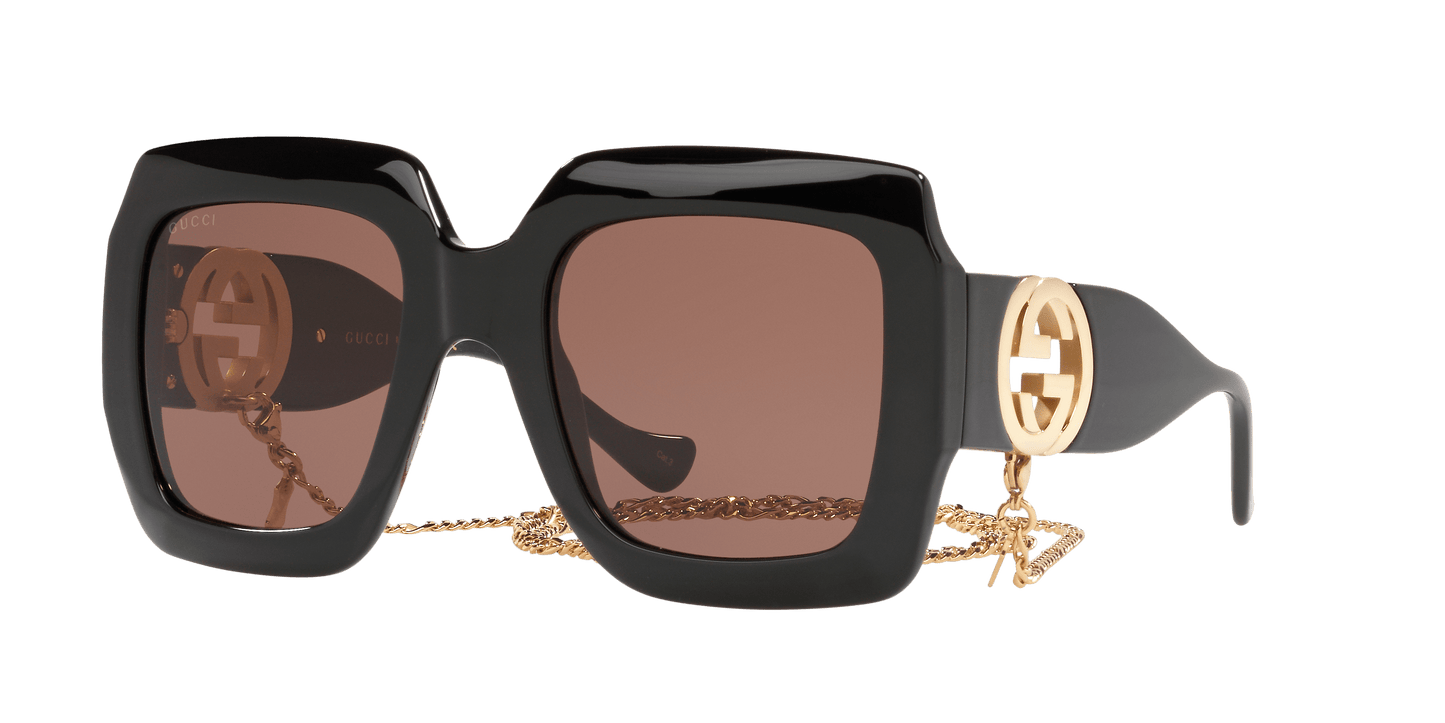 משקפי שמש של גוצ'י שחור-חום | GUCCI GG1022S Black-Brown