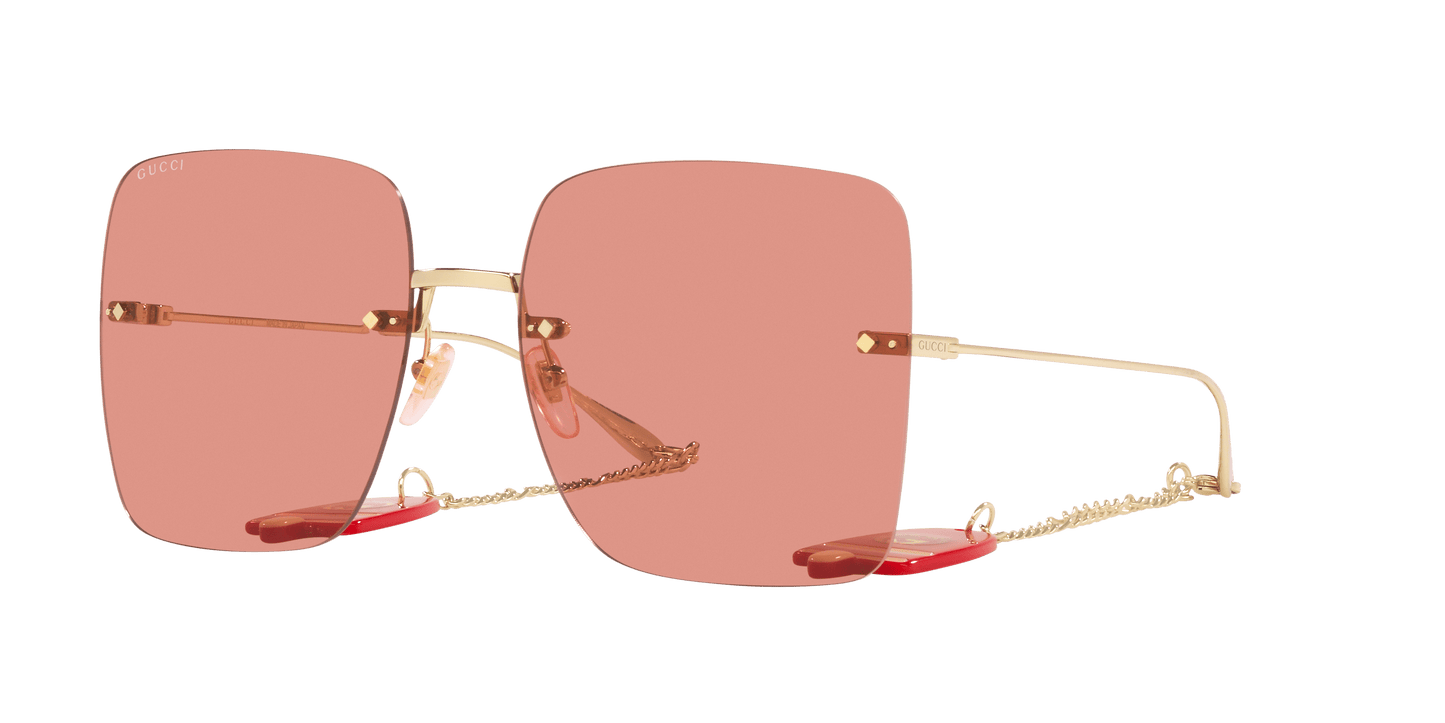 Gucci Sunglasses Gold Shiny-Pink | GUCCI GG1147S Gold Shiny-Pink