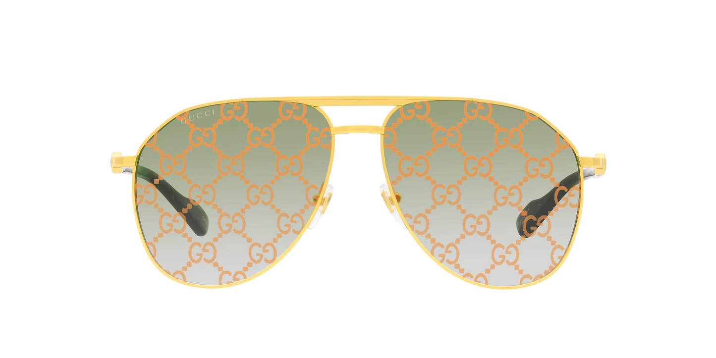 משקפי שמש של גוצ'י זהב-ירוק | GUCCI GG1220S Gold-Green