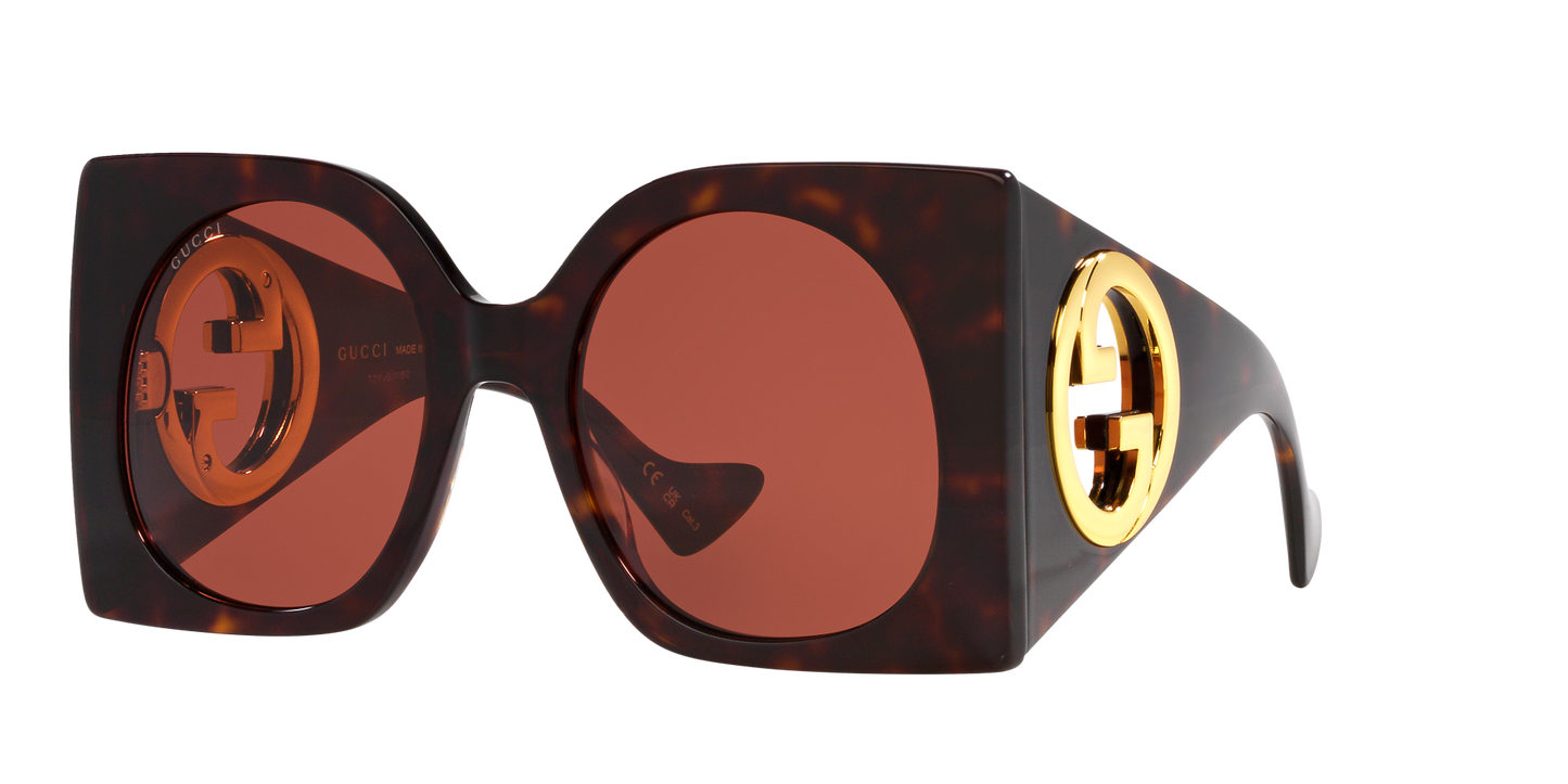 משקפי שמש של גוצ'י חום בהיר-אדום | GUCCI GG1254S Brown Light-Red