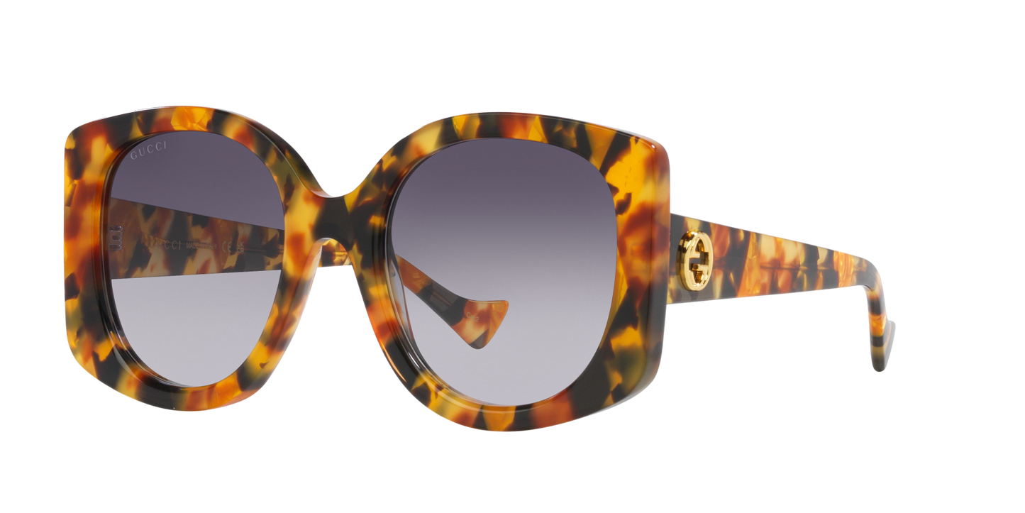 משקפי שמש של גוצ'י צב כסף-ירוק | GUCCI GG1257S Tortoise Silver-Green