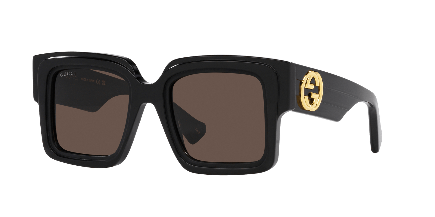 משקפי שמש של גוצ'י שחור-חום | GUCCI GG1307S Black-Brown
