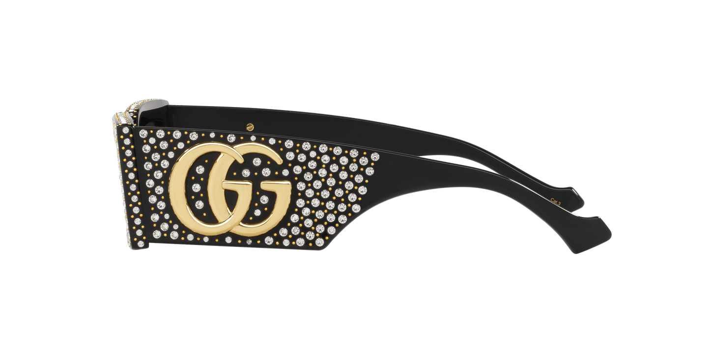 משקפי שמש של גוצ'י שחור מבריק – אפור | GUCCI GG1425S Black Shiny-Grey