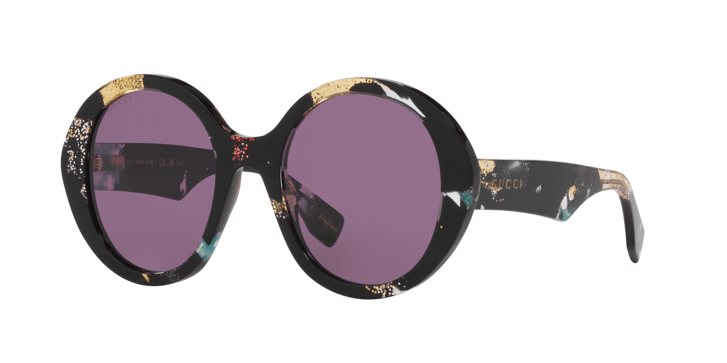 משקפי שמש של גוצ'י שחור-סגול | GUCCI GG1628S Black-Purple