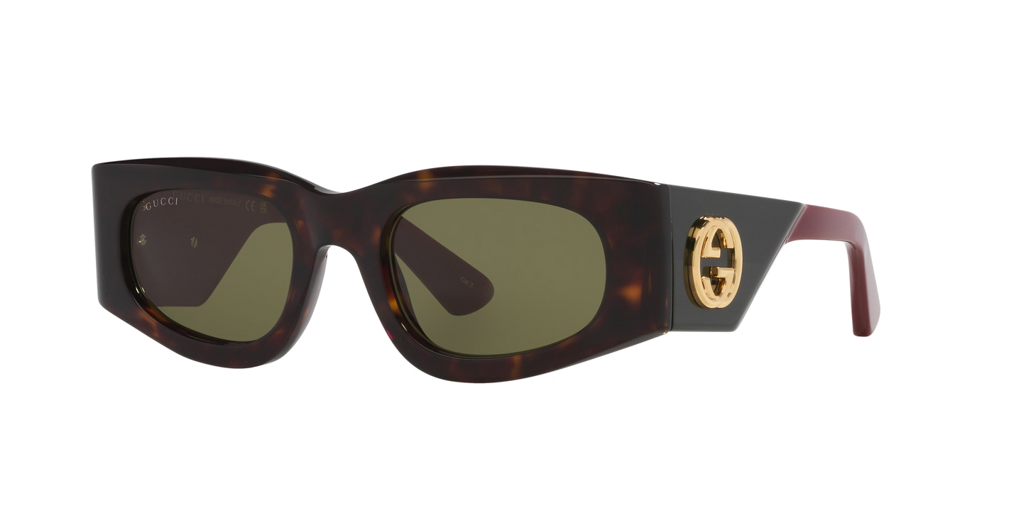 Gucci Tortoise-Green Sunglasses | GUCCI GG1664S Tortoise-Green