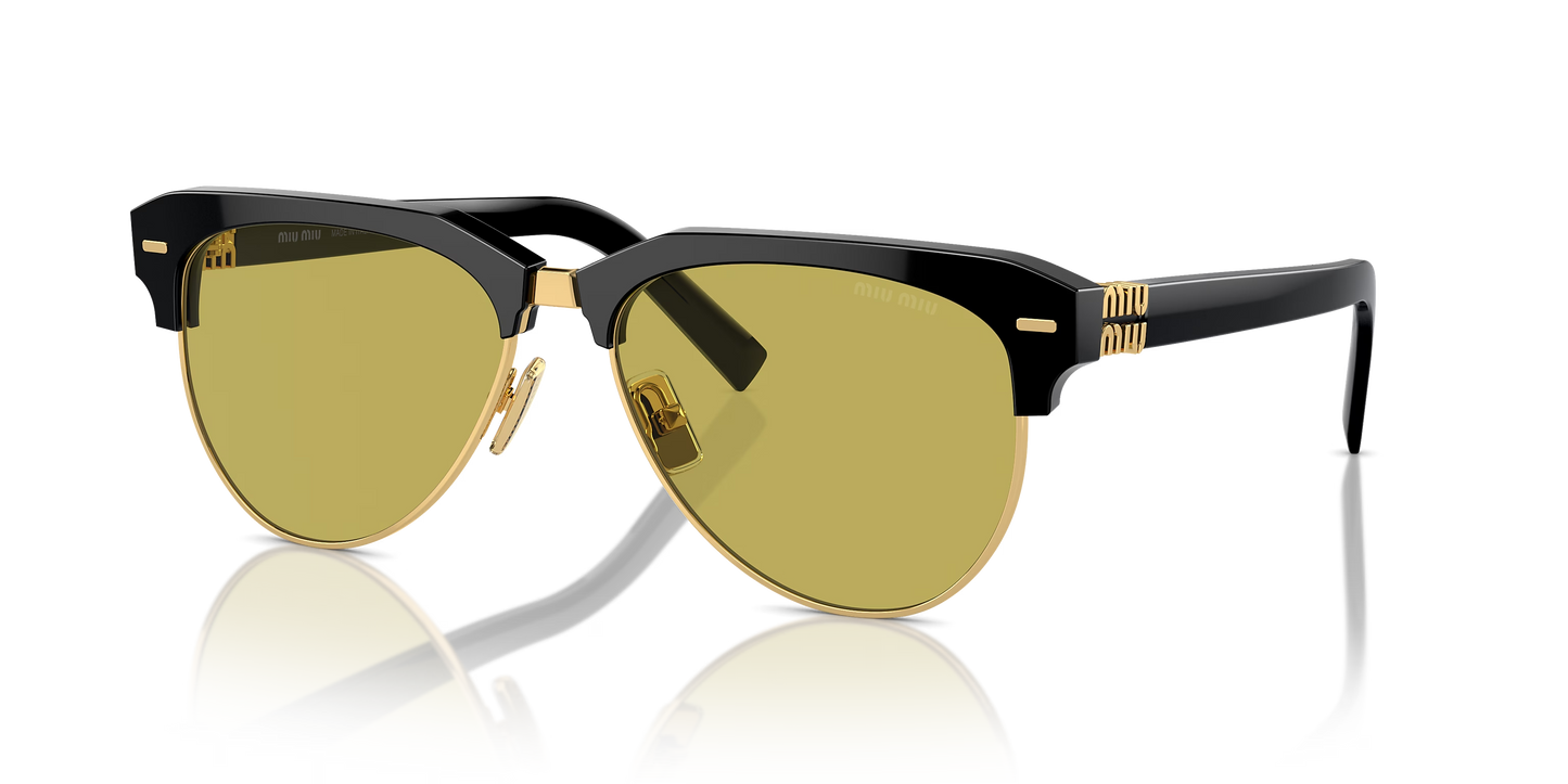 MIU MIU MU 09ZS Black-Green Sunglasses