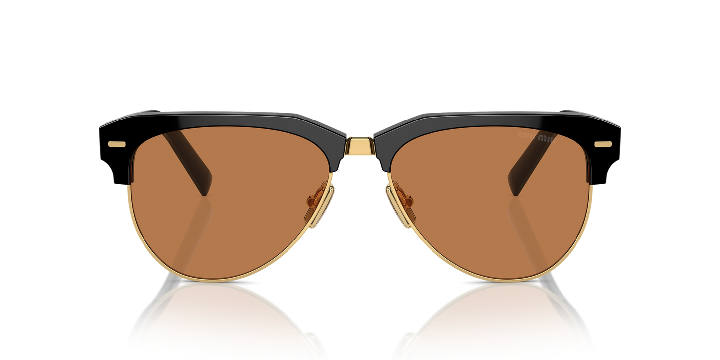 משקפי שמש מיו מיו שחור-חום | MIU MIU MU 09ZS Black-Brown