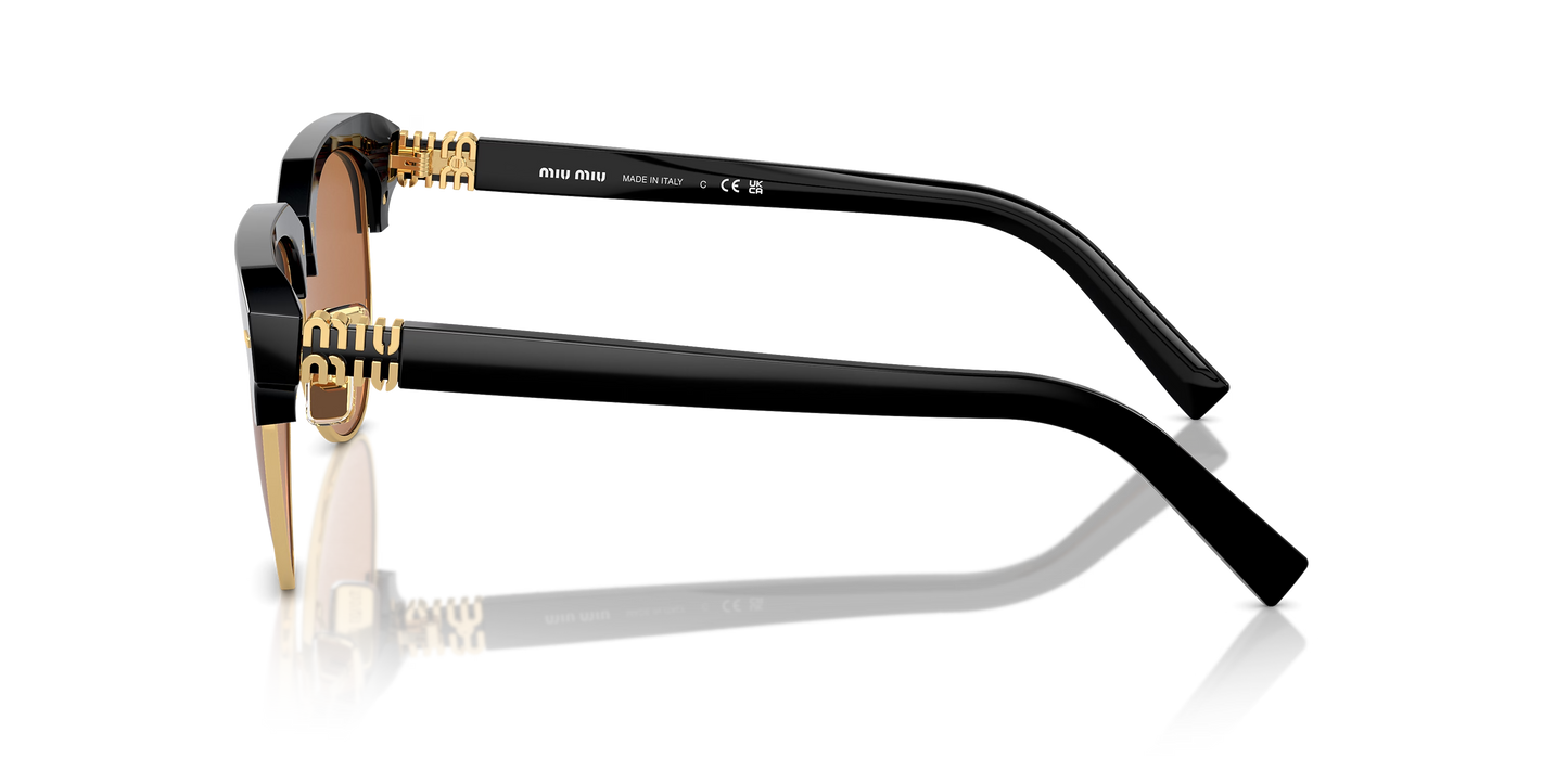 משקפי שמש מיו מיו שחור-חום | MIU MIU MU 09ZS Black-Brown