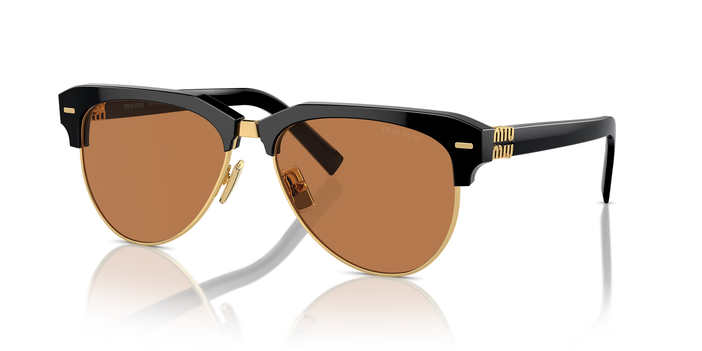 משקפי שמש מיו מיו שחור-חום | MIU MIU MU 09ZS Black-Brown
