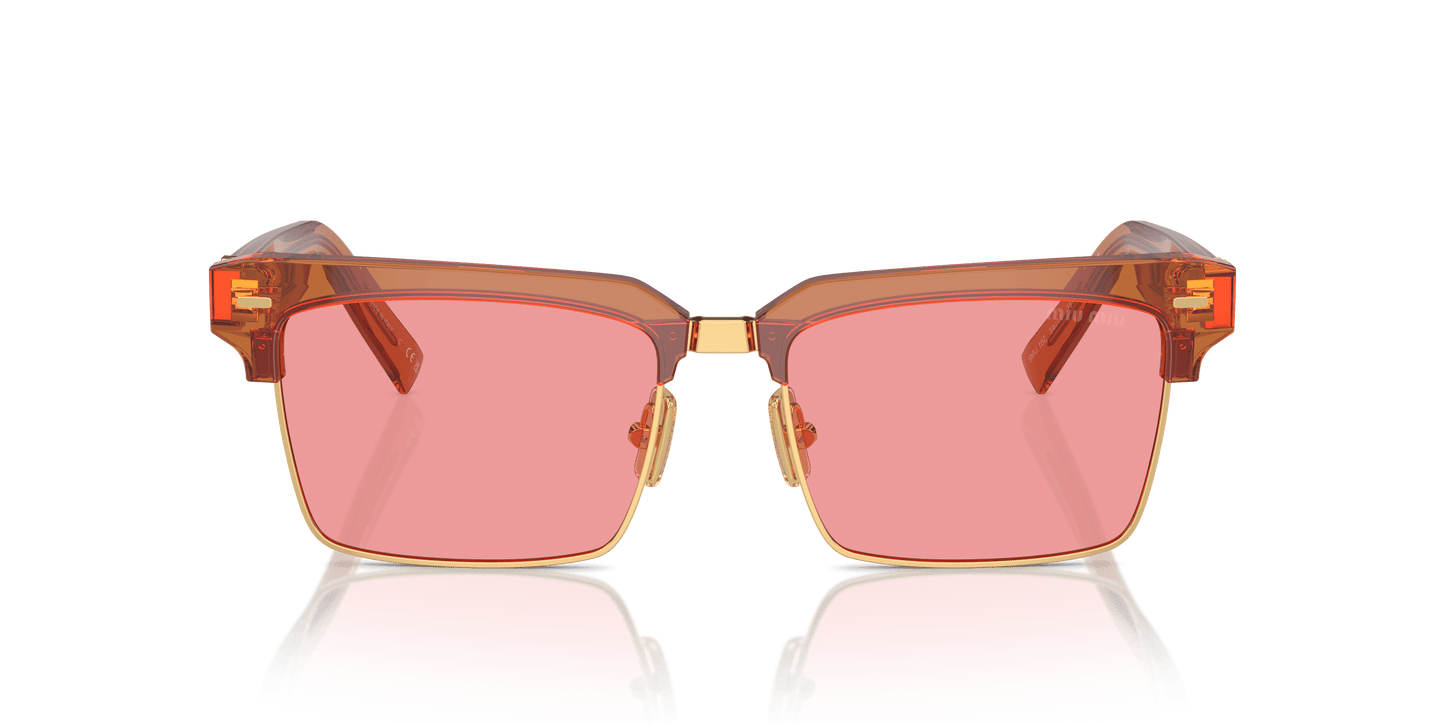 משקפי שמש של מיו מיו קרמל שקוף-ורוד | MIU MIU MU 10ZS Caramel Trasparent-Pink