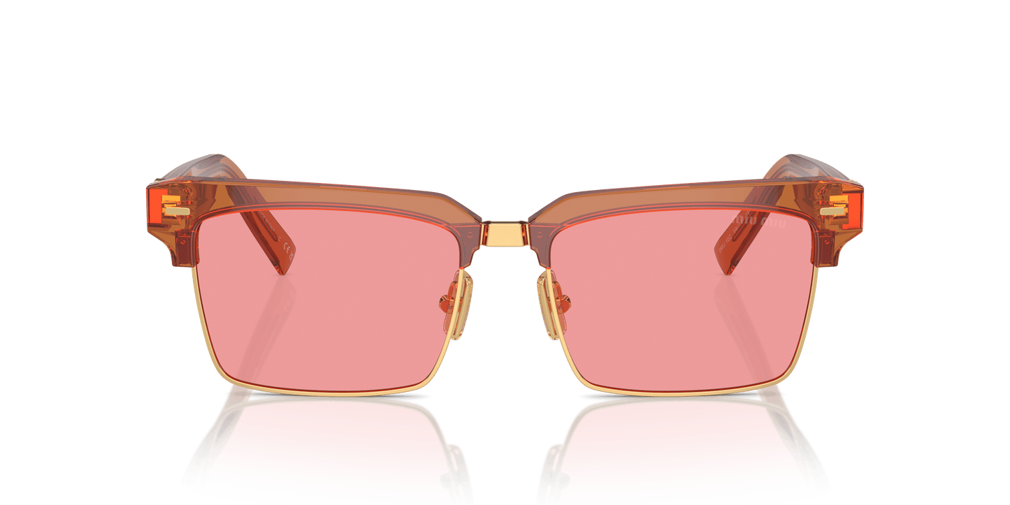 MIU MIU MU 10ZS Caramel Transparent-Pink Sunglasses | MIU MIU MU 10ZS Caramel Transparent-Pink