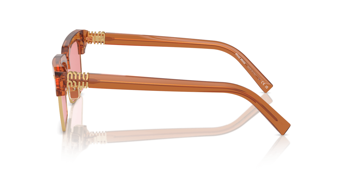 משקפי שמש של מיו מיו קרמל שקוף-ורוד | MIU MIU MU 10ZS Caramel Trasparent-Pink