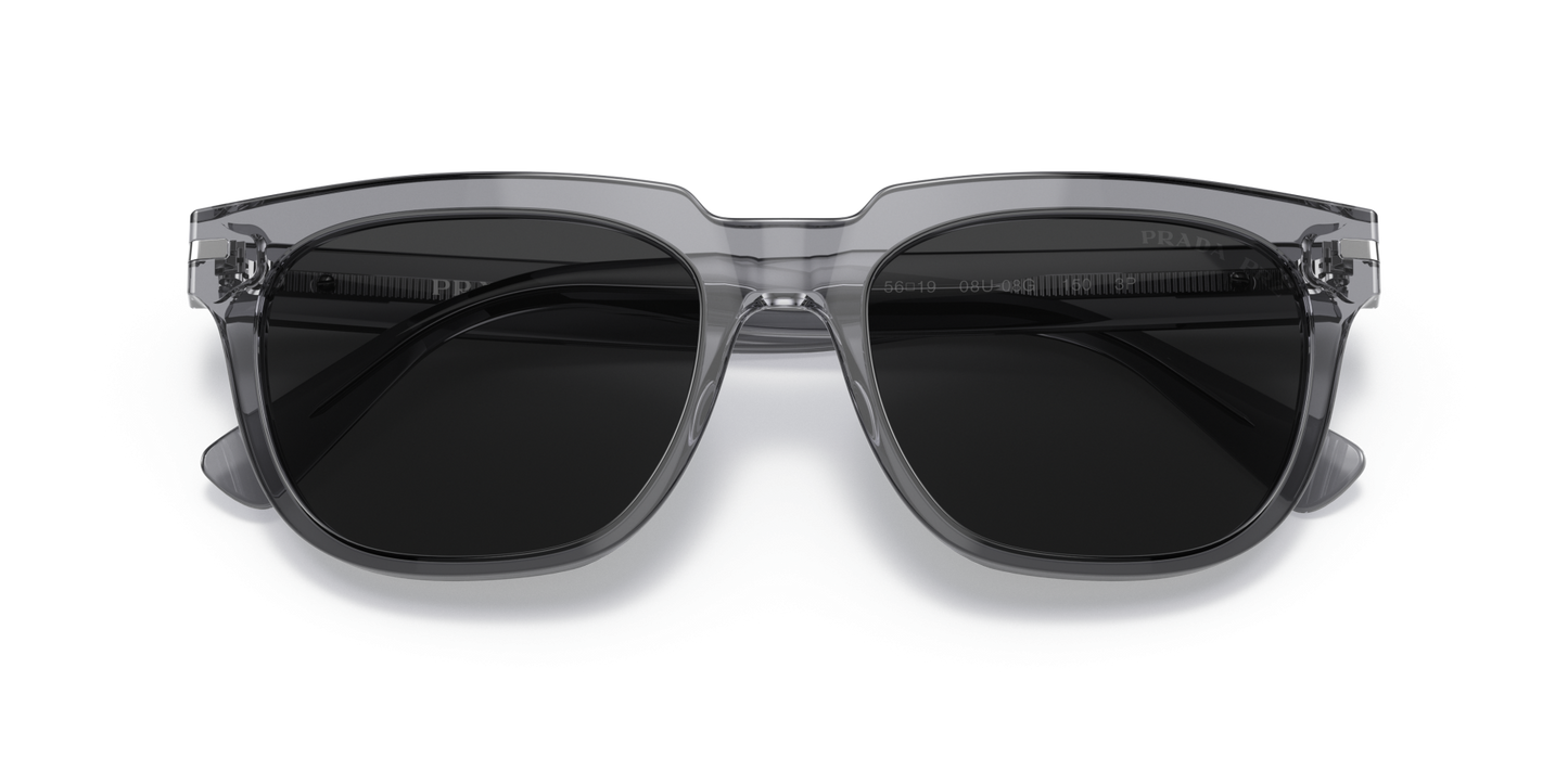 משקפי שמש פראדה שקוף אפור-קוטב שחור | Prada PR 04YS Transparent Grey-Polarized Black