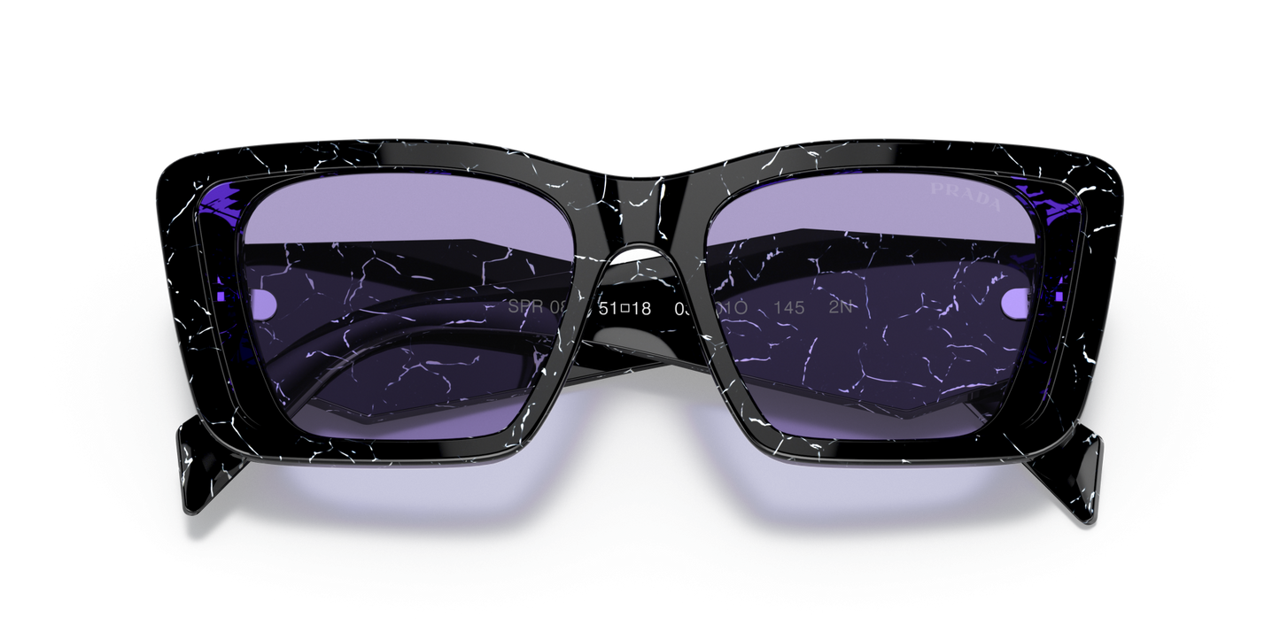 משקפי שמש פראדה הוואנה שחור/לבן-סגול | PRADA PR 08YS Havana Black/White-Violet