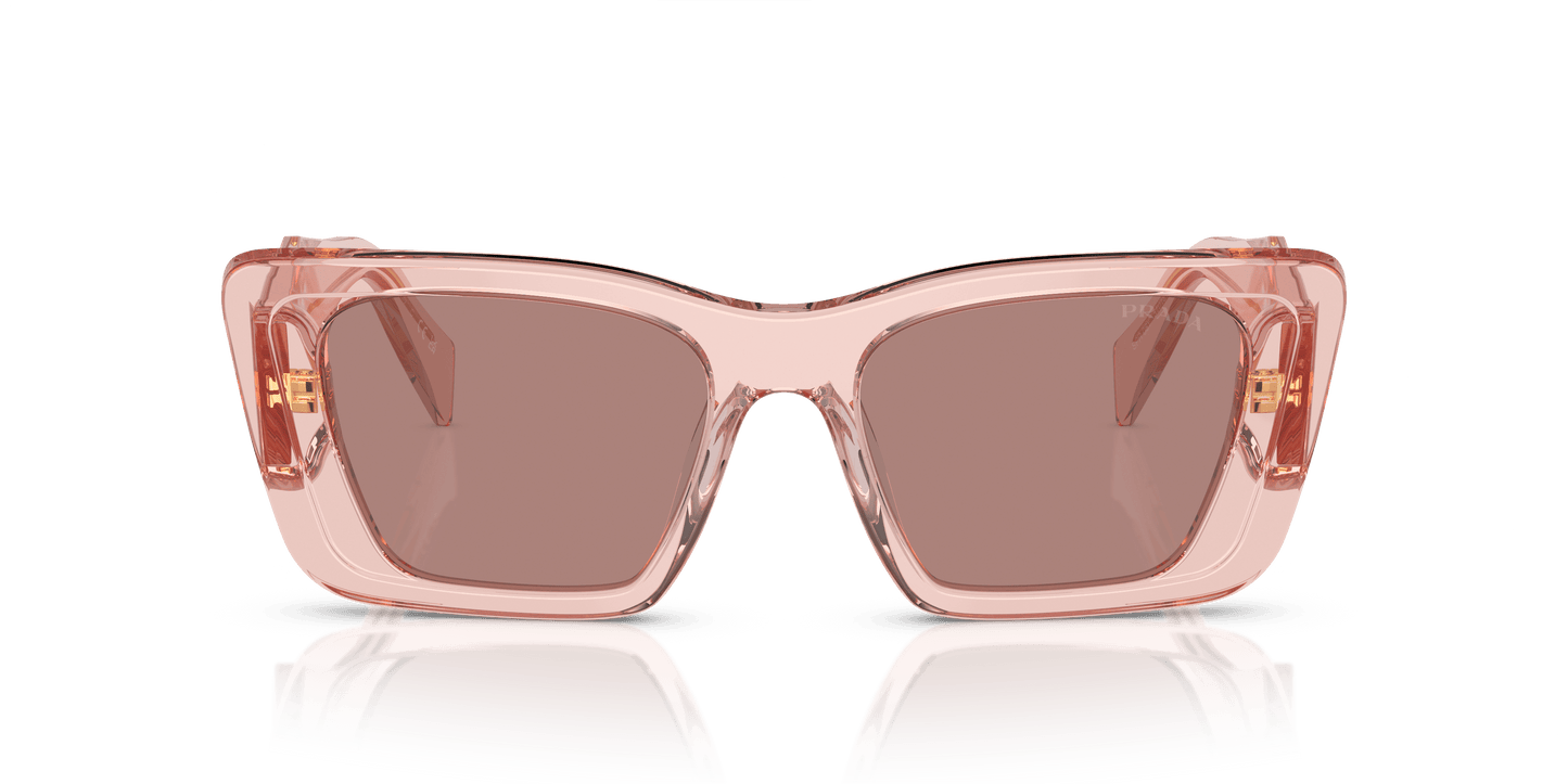 Prada Sunglasses Transparent Peach-Light Brown | PRADA PR 08YS Transparent Peach-Light Brown