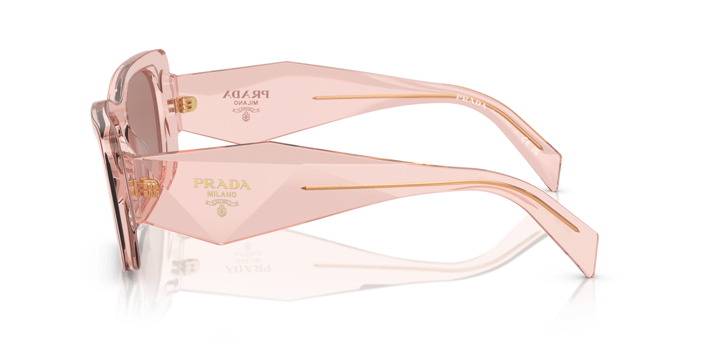 Prada Sunglasses Transparent Peach-Light Brown | PRADA PR 08YS Transparent Peach-Light Brown